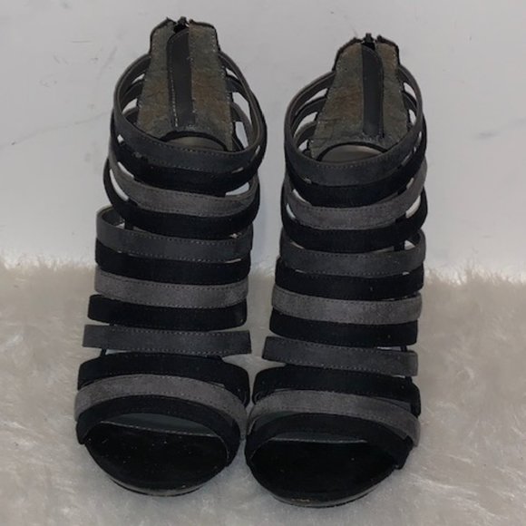 Suede Platform Bootie in Black/Multi Greys - Picture 3 of 3